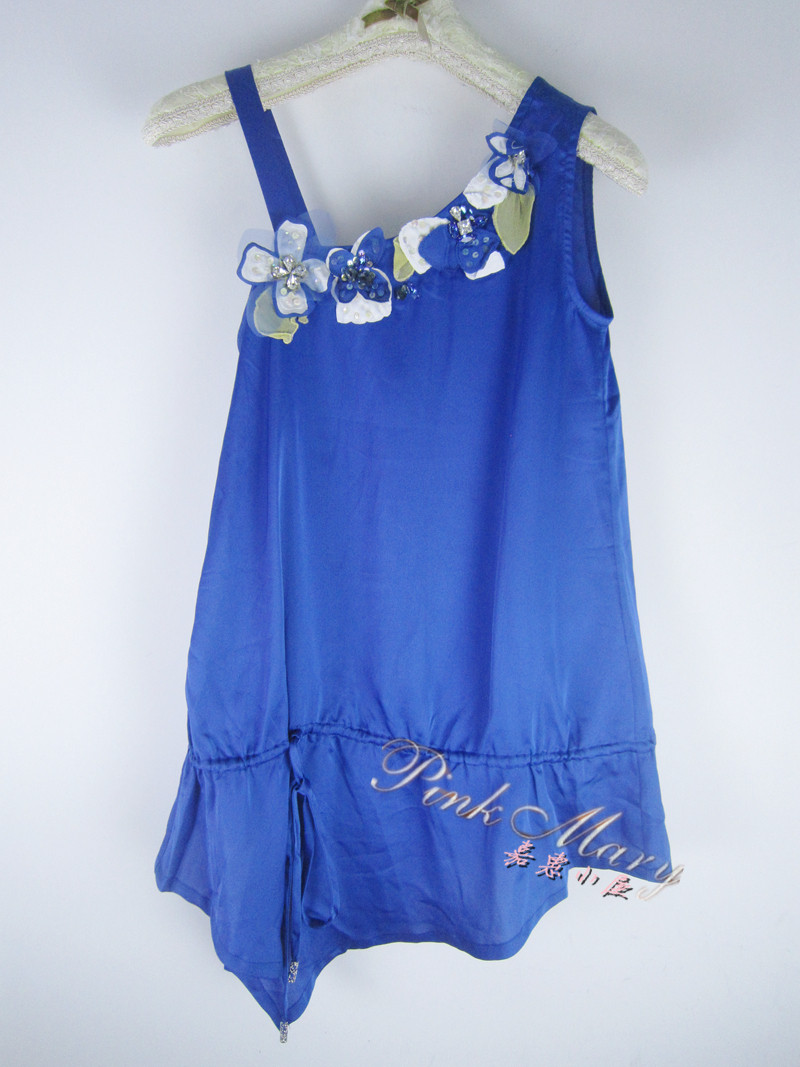 pink mary粉红玛琍/粉红玛丽 夏纯色钉钻绣花不等式吊带衫女 标齐