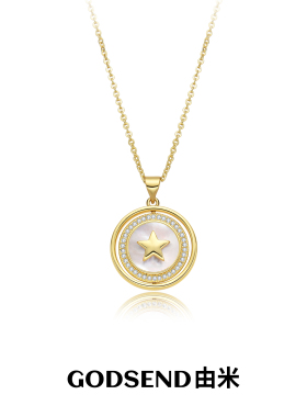 Godsend由米丨星旋爱心贝母项链女高级感吊坠小众锁骨链轻奢颈链