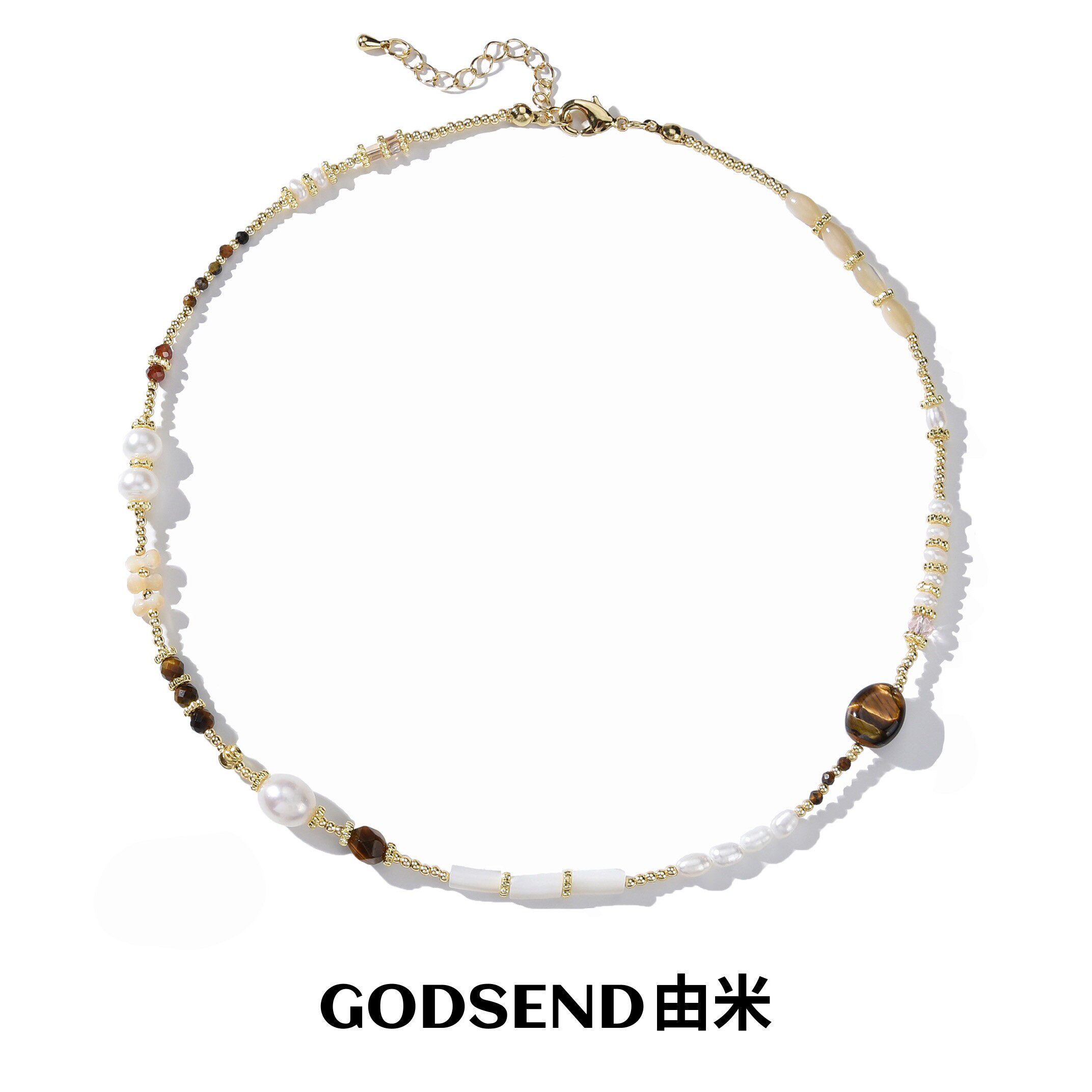 【周深张凌赫同款】Godsend由米虎眼石天然珍珠项链女锁骨链颈链