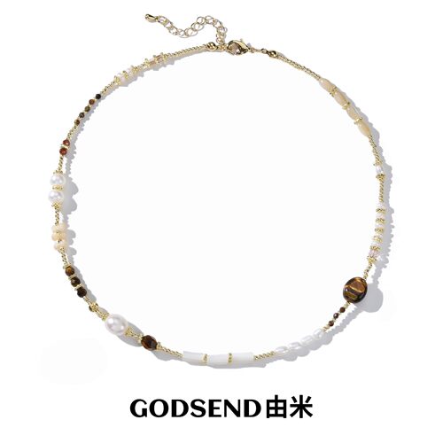 【周深张凌赫同款】Godsend由米虎眼石天然珍珠项链女锁骨链颈链