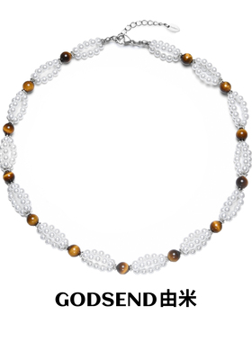 【王奕刘也同款】Godsend由米繁花虎眼石项链女款小众锁骨链颈链