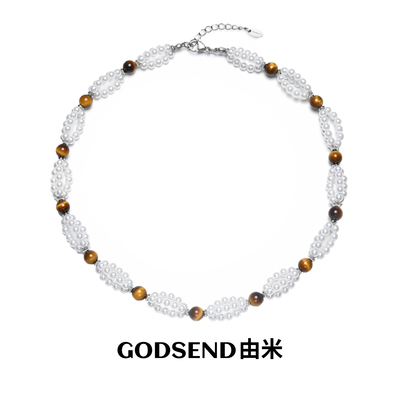 【王奕刘也同款】Godsend由米繁花虎眼石项链女款小众锁骨链颈链