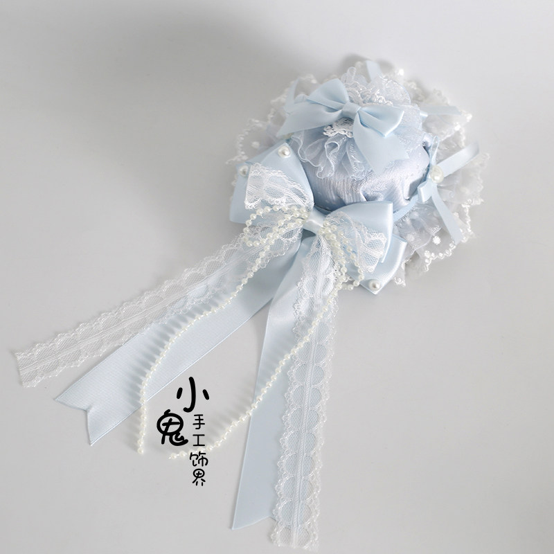 thumbnail for Original blue tie cord small object Lolita top hat kc headband bnt bonnet hand sleeve headdress