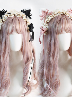 生成色lolita猫耳发带蝴蝶结发夹kc日系lo娘头饰洛丽塔原创猫耳朵