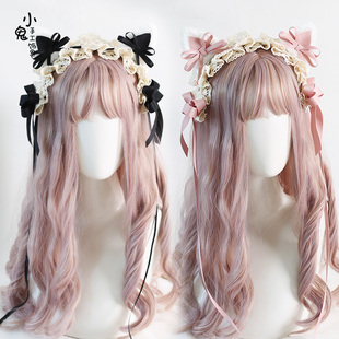 生成色lolita猫耳发带蝴蝶结发夹kc日系lo娘头饰洛丽塔原创猫耳朵