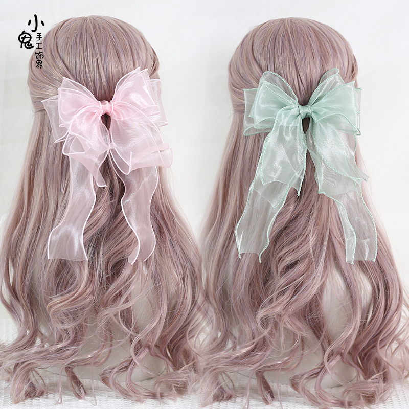 超仙纱大款蝴蝶结发夹后脑勺顶夹