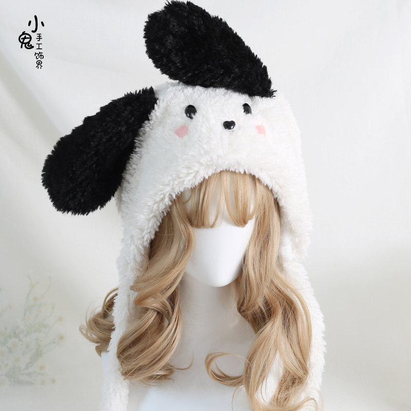 黑白狗狗耳朵帽子Lolita甜美可爱