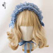 小缎带点点纱doll感洛丽塔lolita发带发夹头饰蝴蝶结发饰lo娘蕾丝