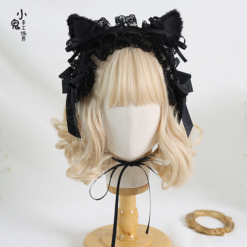 暗黑lolita哥特甜美猫耳朵发带