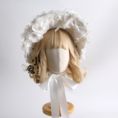 Lolita原创圣诞g白色波奈特蕾丝发带洛丽塔发带对夹BNT帽子小礼帽