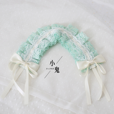 浅绿色lolita洛丽塔清新蕾丝发带