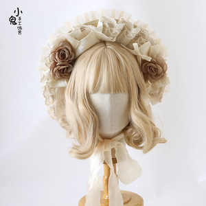 原创生成色Lolita生如夏花波奈特bnt蕾丝cla系优雅蕾丝蝴蝶结草帽