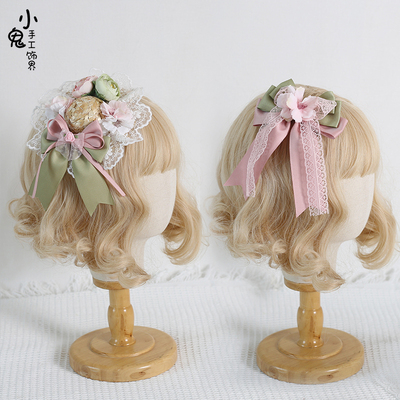Lolita四时花纯棉优雅发箍小礼帽