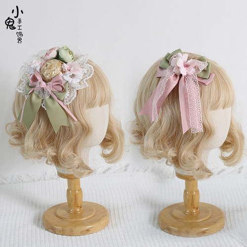 Lolita四时花纯棉优雅发箍小礼帽