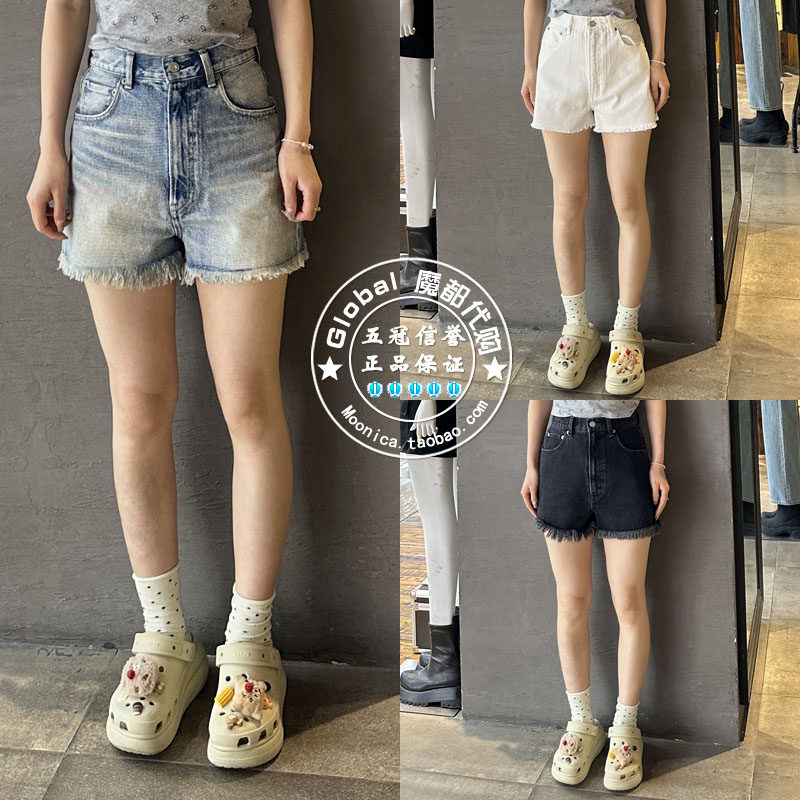 春夏棉毛边短款牛仔裤女