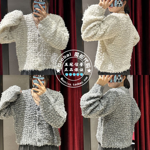 特价 MOUSSY国内代购 24秋冬 V领宽松针织开衫毛衣 028HAZ70-1291