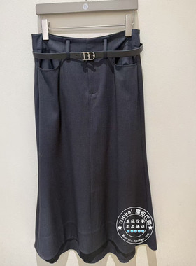 NUTS国内代购 2026春 纯色高腰腰带气质优雅半身裙7110605A1