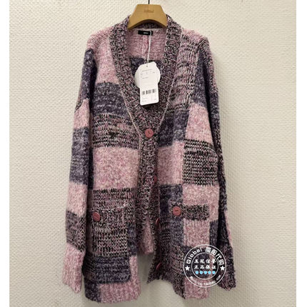 INITIAL国内代购 25冬女V领宽松时尚针织开衫25WYTFMCVV825不退换