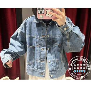 特价 MOUSSY国内代购 25春 复古翻领牛仔衣服短外套010ISS11-1741