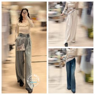 SNIDEL 26春 高腰复古丝巾阔腿牛仔裤 SWFP261302 国内代购