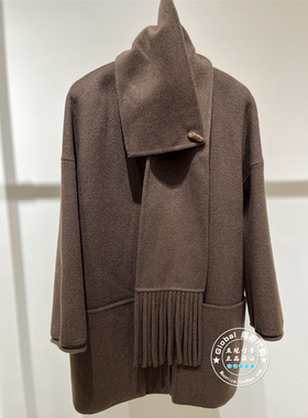 MOFAN/摩凡 国内代购 25秋冬 纯色搭围巾双面呢大衣 MBS582127