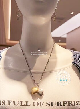 特价 MOUSSY国内代购 25秋冬 复古爱心吊坠项链饰品010IA256-7121