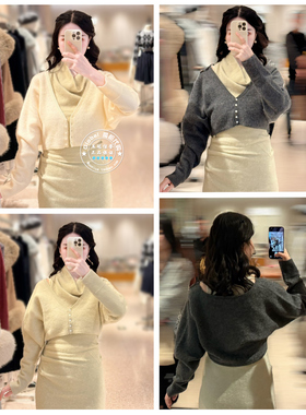 SNIDEL 国内代购 25秋冬 个性露肩纯色系带针织衫 SWNT255123