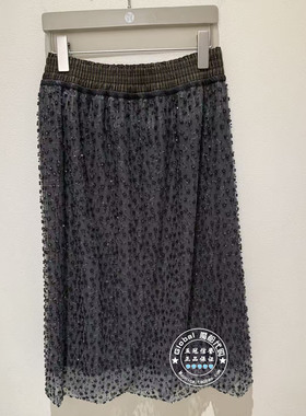 NUTS国内代购 2026春 高腰串珠绣花气质优雅半身裙7110601A1