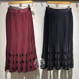 INITIAL国内代购 25冬 女荷叶边优雅半身裙25WKTFLMXX174不退换