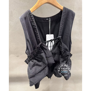 INITIAL国内代购 26春 女V领系带荷叶边马甲26SWVFMCDM084不退换