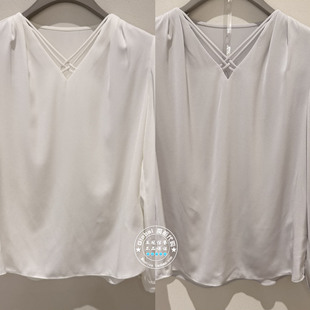 NUTS女装国内代购 2025冬 纯色V领简约灯笼袖长袖衬衫6310107A1