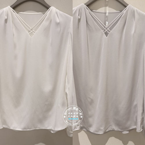 NUTS女装国内代购 2025冬 纯色V领简约灯笼袖长袖衬衫6310107A1