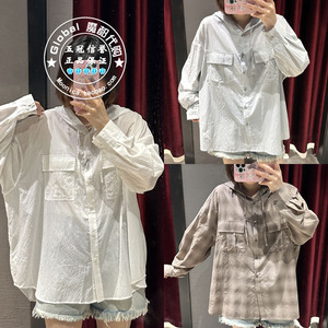 MOUSSY国内代购 24春夏 日系休闲连帽宽松衬衫上衣 028HSZ30-1281