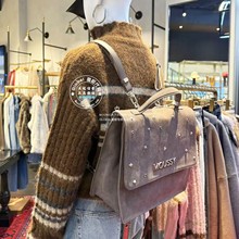 MOUSSY国内代购 25秋冬 鹿皮单肩斜跨手提包包女 028IAA56-1017