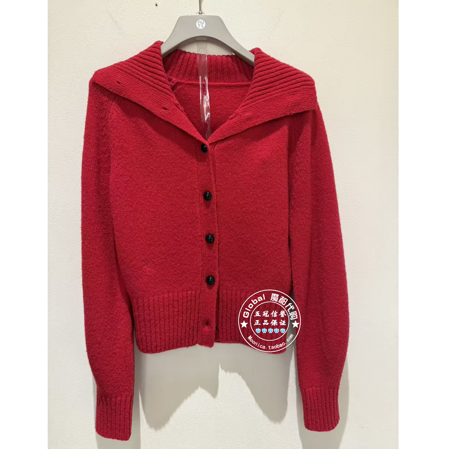 NUTS国内代购 2025冬 纯色翻领简约百搭羊毛混纺针织衫6480598A1