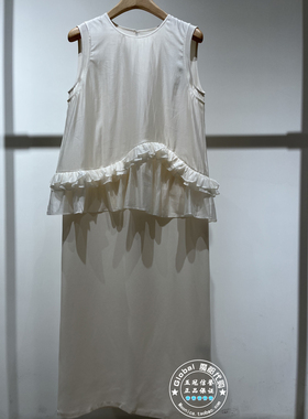 MOFAN/摩凡 国内代购 26夏 圆领立体荷叶边无袖连衣裙 FBL126296