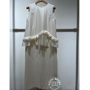 MOFAN/摩凡 国内代购 26夏 圆领立体荷叶边无袖连衣裙 FBL126296