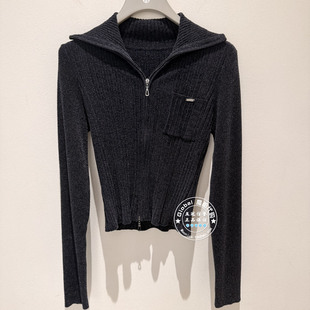 NUTS女装国内代购 2025冬 纯色翻领修身时尚百搭针织衫6420508A1