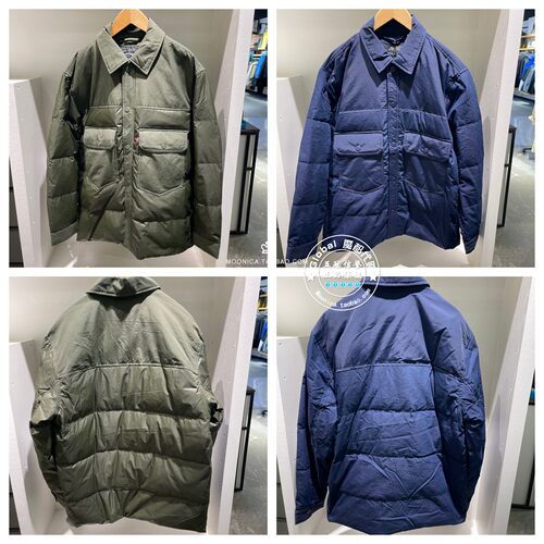 李维斯羽绒服翻领夹克纯色