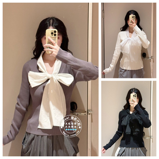 SNIDEL 国内代购 25秋冬 百搭蝴蝶结领带针织衫 SWNT255166