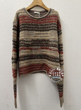 INITIAL国内代购 25冬 女圆领条纹时尚毛衣25WOTFMCVV834不退换