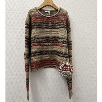 INITIAL国内代购 25冬 女圆领条纹时尚毛衣25WOTFMCVV834不退换