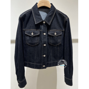 26早春 MOFAN 摩凡 国内代购 MAW652113 深蓝色翻领牛仔短外套