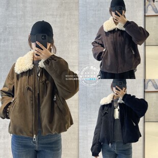 MOUSSY国内代购 26秋冬 做旧仿皮质羽绒棉服外套女 028JAA30-1169
