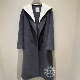 NUTS女装国内代购 2025冬 连帽宽松中长款羊毛毛呢大衣6441542A1