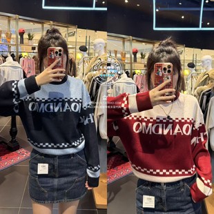 010IAF01 MOUSSY国内代购 毛衣女 丹宁联名字母针织衫 7501 25秋冬