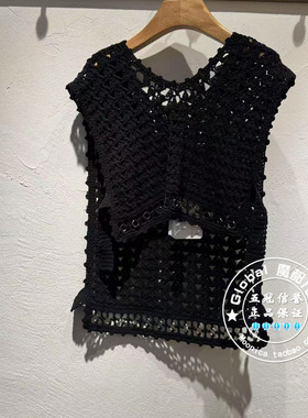 INITIAL国内代购 25夏 女圆领钩花镂空背心25UFNFMCXX302换