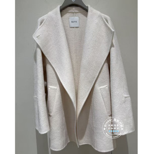 NUTS女装国内代购 2025冬 纯色翻领简约百搭羊毛大衣6411528A1