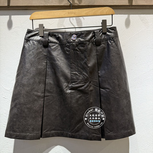 INITIAL国内代购 25秋 女纯色时尚皮质半身裙25FKTFMCVVS91不退换