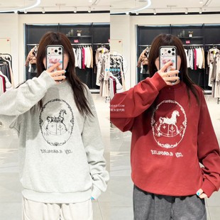 SLY国内代购 26春 小马字母圆领百搭棉卫衣上衣女 038JSZ90-1002